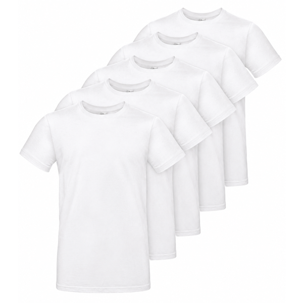 B&C T-shirt E190 Wit 5-pack