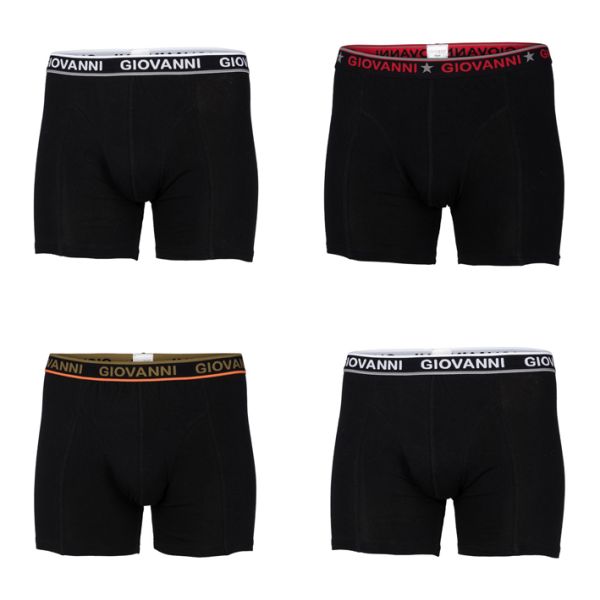  4 pak Giovanni heren boxershort Zwart 