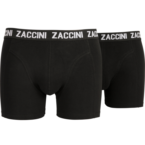 Zaccini heren boxershort 2-pack uni, Zwart