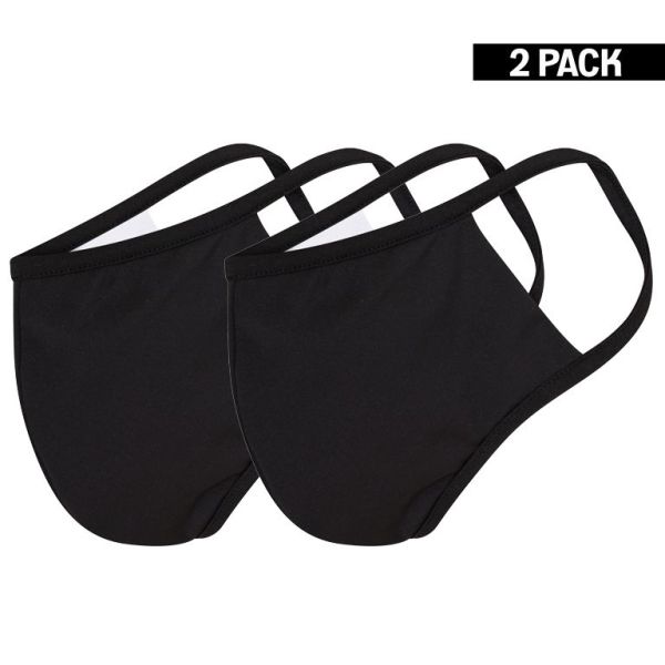 2-pack Beeren Heren Mondkapje Zwart/Zwart