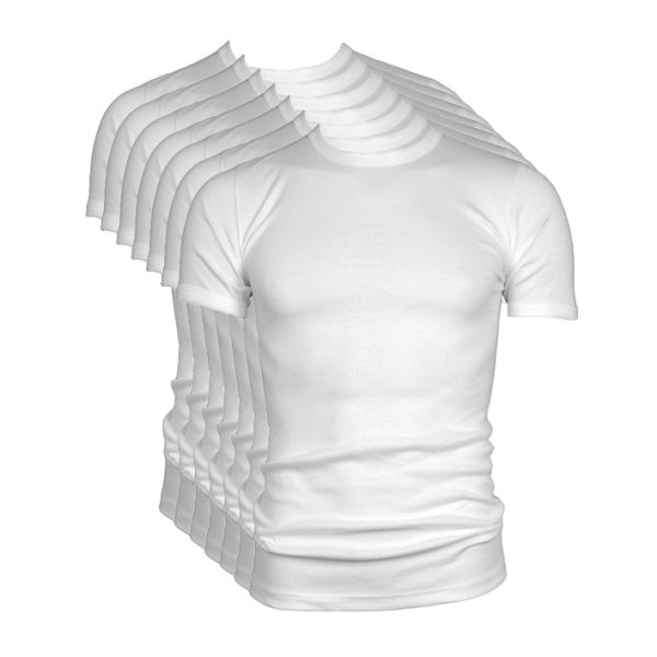 Beeren t-shirt M3000 korte mouw ronde hals, wit. Nu extra voordelige 7-pack