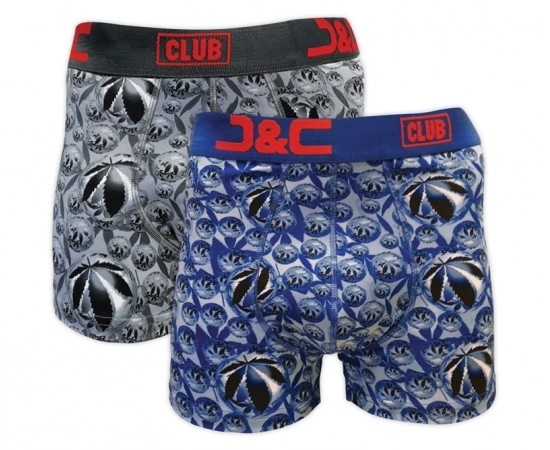 J&C Club heren boxers 2-pack print 4486 (Blauw-Grijs)