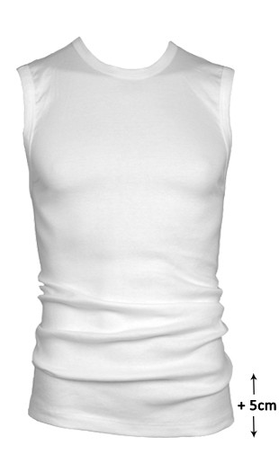 verticaal supermarkt voor eeuwig Beeren mouwloos t-shirt met ronde hals, M3000 wit, Extra Lang! /  Superondergoed