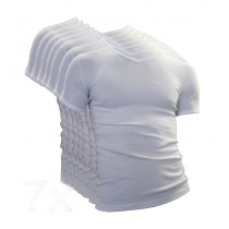 Super voordeel 7-pack Beeren t-shirt M3000 korte mouw V-hals wit.
