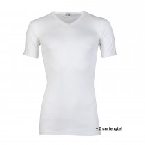  EXTRA LANG Beeren t-shirt korte mouw M3000 met V-hals wit.
