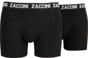 Zaccini heren boxershort 2-pack uni Zwart, WEER OP VOORRAAD!