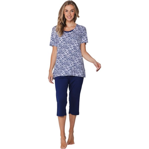 Pastunette dames pyjama capri, Midnight Animal