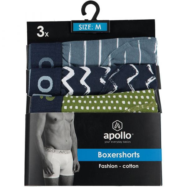 Apollo 3-pack heren boxershort Ocean