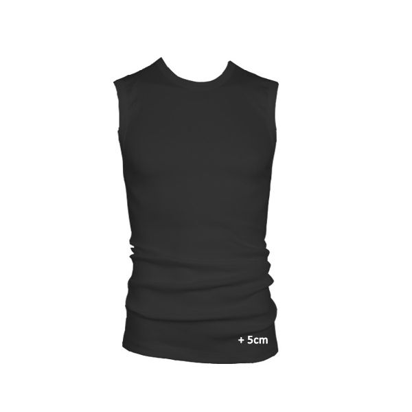Beeren mouwloos shirt ronde hals M3000, Extra Lang! Zwart