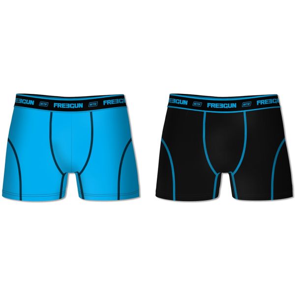 Freegun 2-pack heren boxershorts Aktiv (Blue-Black) 