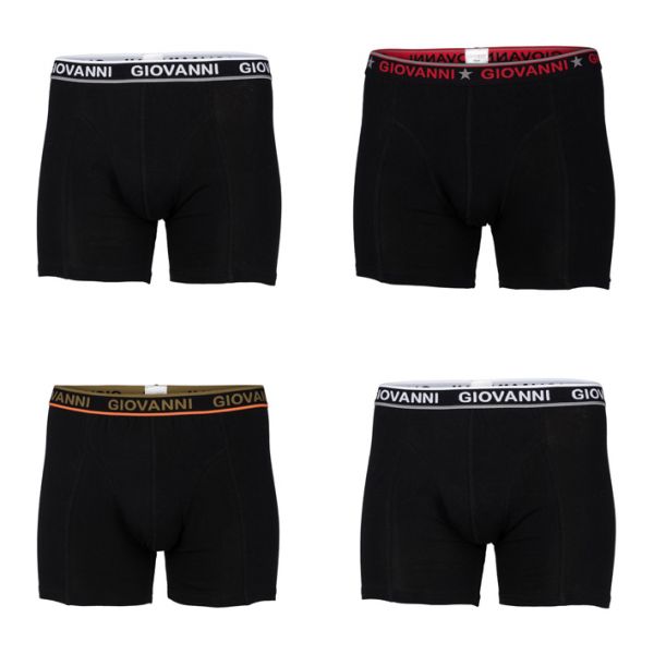  4 pak Giovanni heren boxershort Zwart 