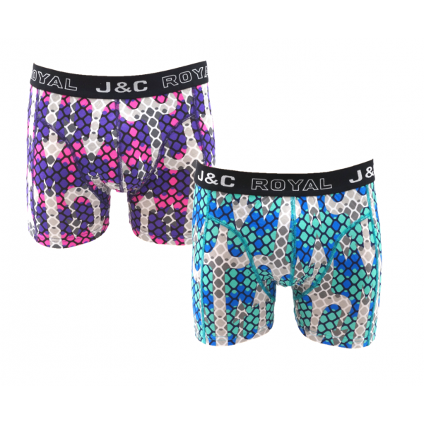 Heren boxershort J&C Royal Hexagon 247 paars/blauw