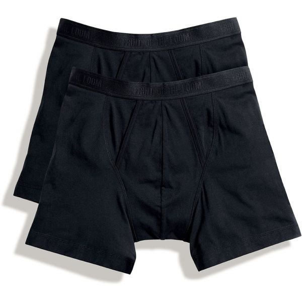 Fruit of the Loom Heren boxer met gulp (2-pack) Zwart