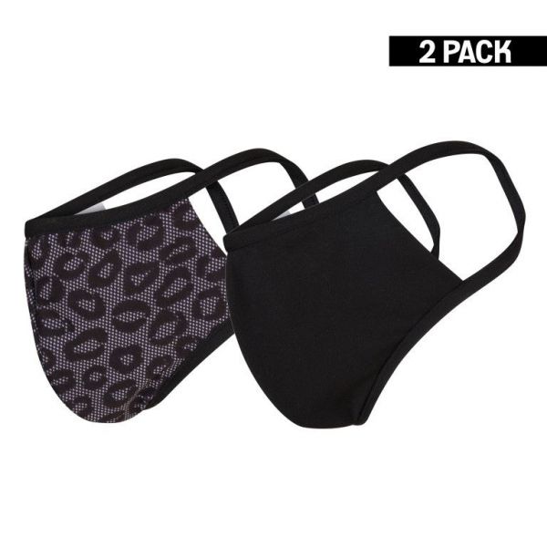 2-pack Beeren Dames Mondkapje Lace/Zwart