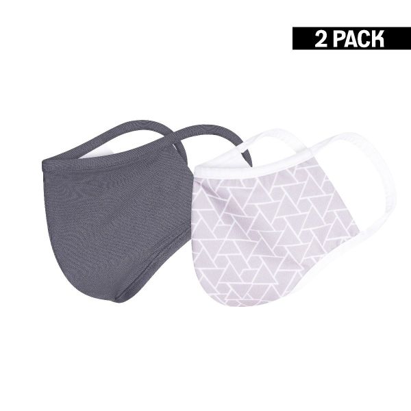 2-pack Beeren Heren Mondkapje Grijs/Motief