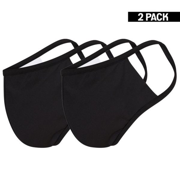 2-pack Beeren Heren Mondkapje Zwart/Zwart