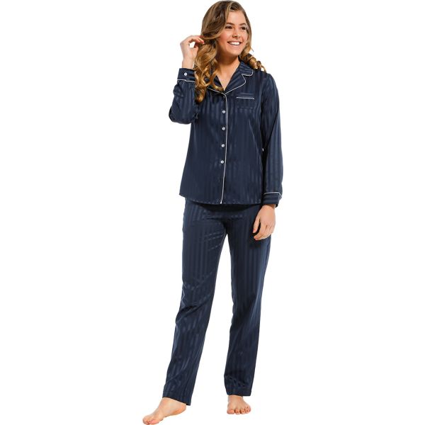 Pastunette DeLuxe satijnen dames pyjama Navy 529