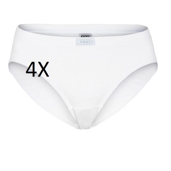 4-Pack Racky High Leg Damesslip, Wit.