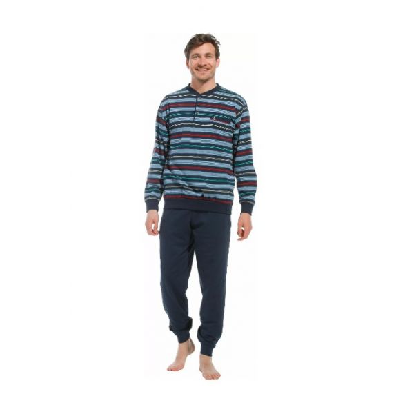 Robson heren pyjama knoophals 221.712.4 (Navy)