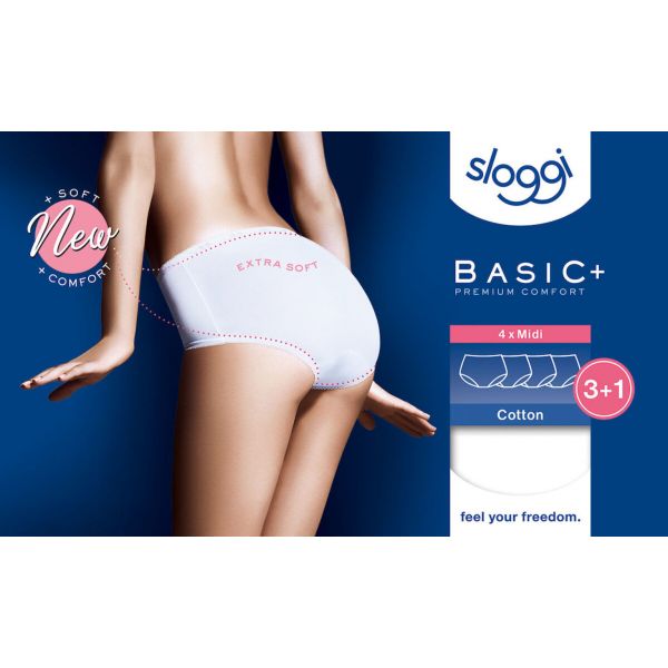 Super Voordeel! Sloggi dames slip Basic Midi 3+1 gratis!