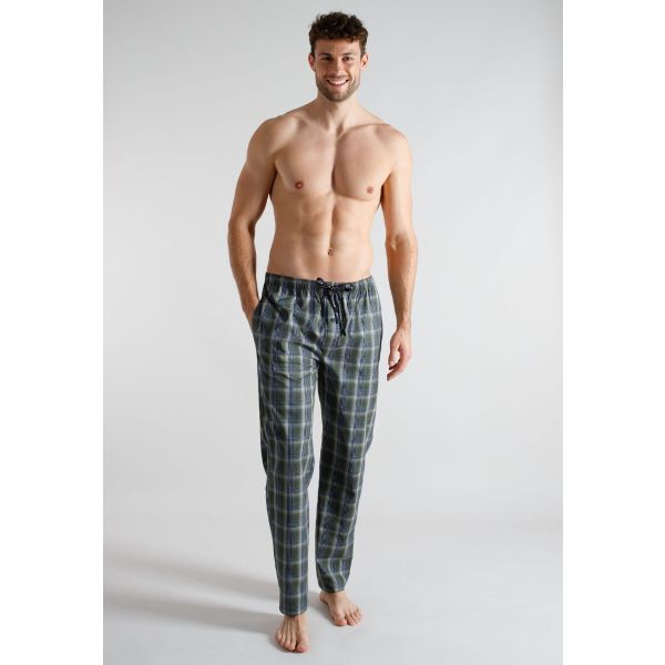 Tom Tailor heren pyjama broek, groen geruit