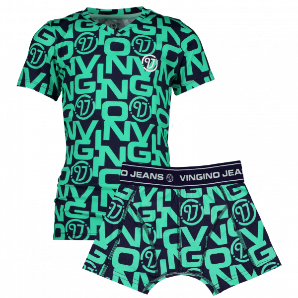 Vingino Jongens shirt + boxer, Active Mint