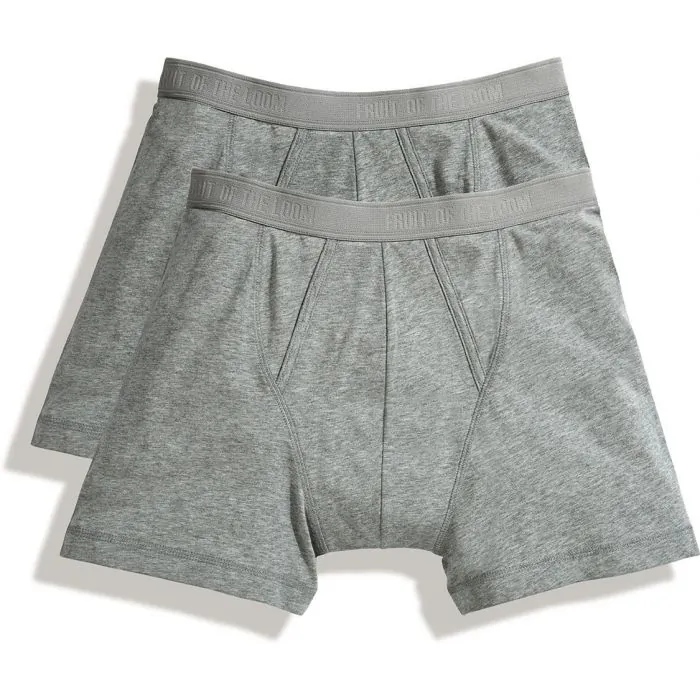 Fruit of the Loom Heren boxer met gulp 2 pack Grijs