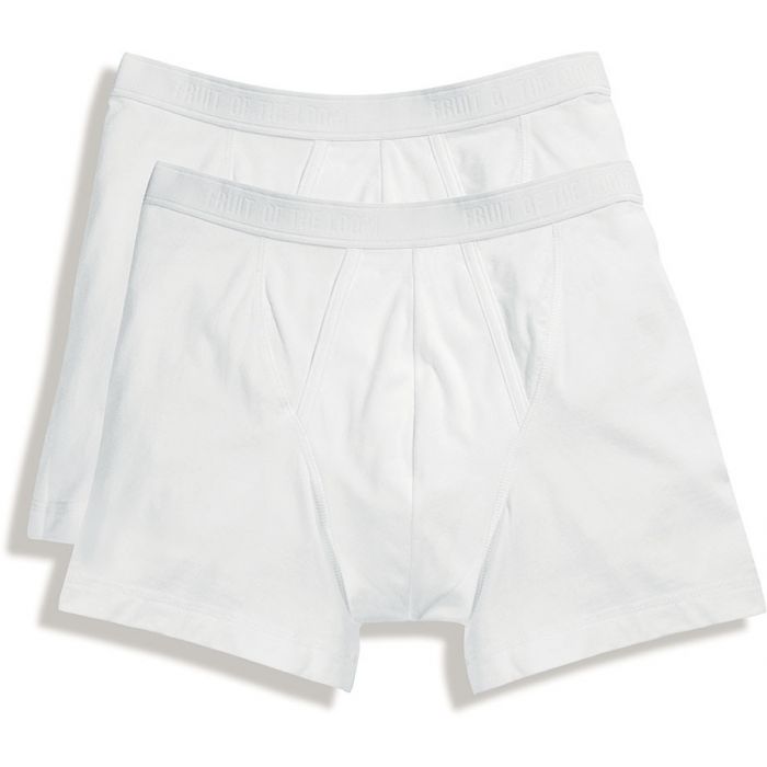 Fruit of the Loom Heren boxer met gulp 2 pack Wit